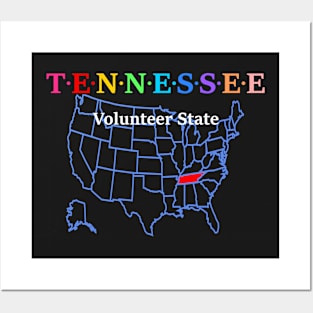 Tennessee, USA. Volunteer State. (With Map) Posters and Art